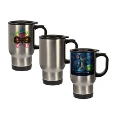 14oz Silver Stainless Steel Sublimation Travel Mug